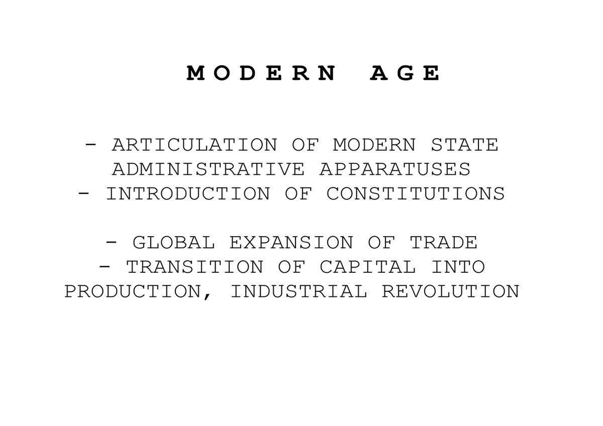 Side panel: Macro political-economic trends: Modern Age.