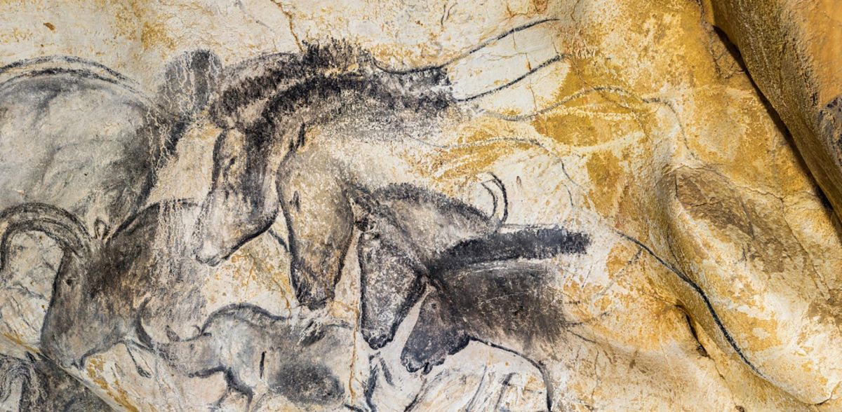 Horses in the Chauvet cave, chamber Hillaire.