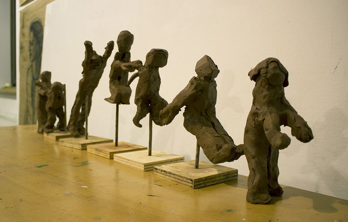 Jump: figures in motion, collective sculpture.