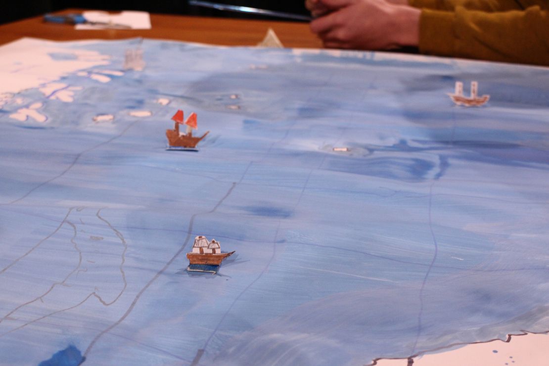 Nautical game with models of 16th century ships. Kosovelov dom Sežana.