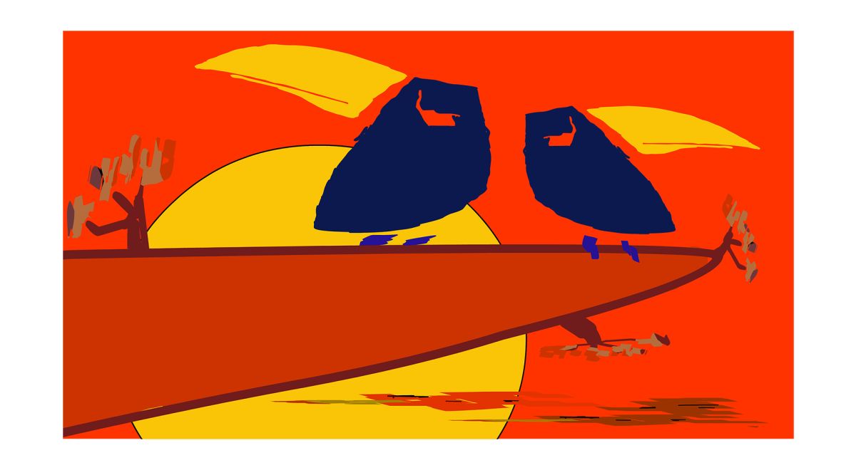 Toucans in the sunset 1.