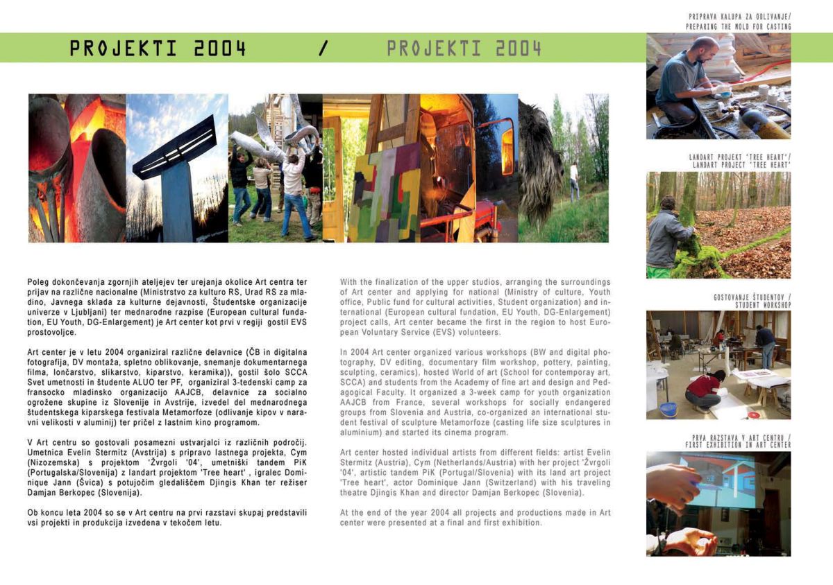 ART CENTER: program of 2004 (Being part of Art centers' core team between 2003 and 2011 and the director of Art Center, Institution for Art and Development between 2006 and 2010.)