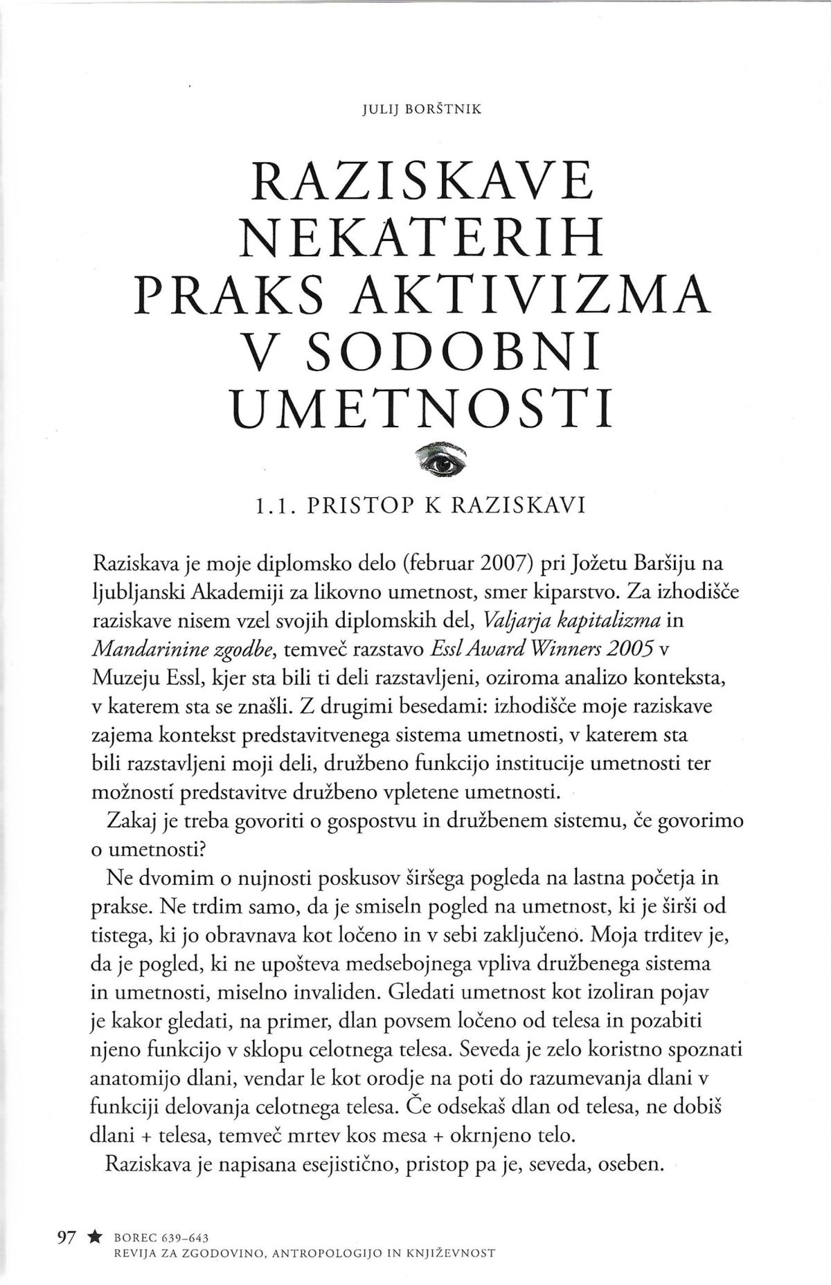 Diplomska naloga v reviji Borec 639-643 - PRISTOP K RAZPRAVI.