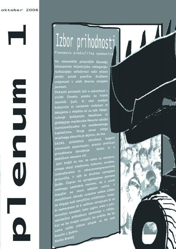 "Plenum of self-determined venues"  - presentation print of the network of independent organizations in the field of culture and youth work; cover. October 2006. (Participation as initiator.)
