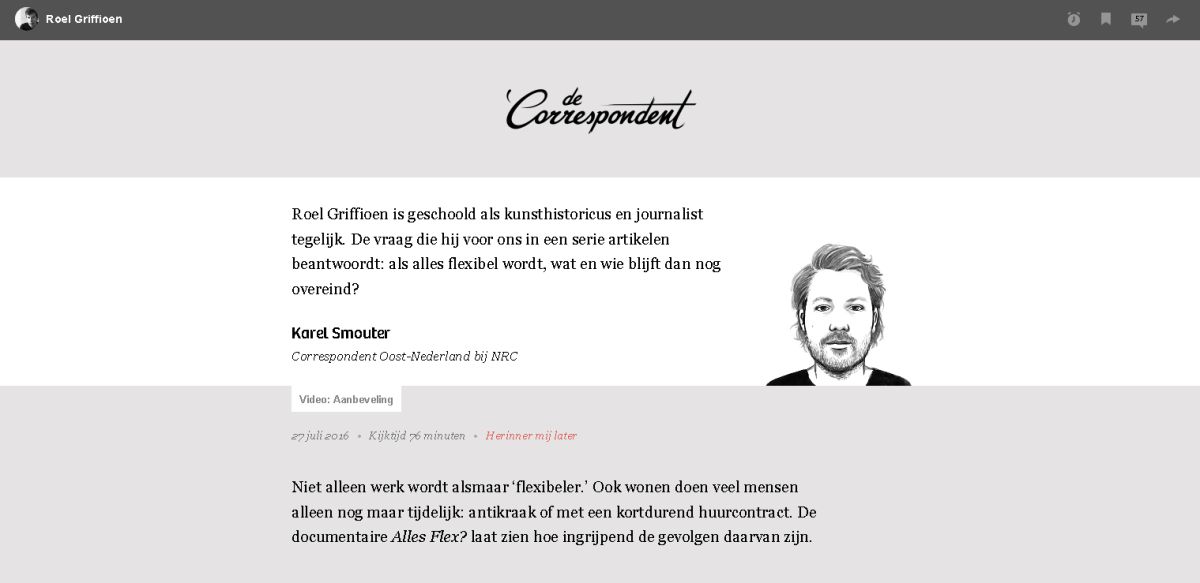 De Correspondent is a Dutch online newspaper with 70 000 subscribers.000 naročniki.