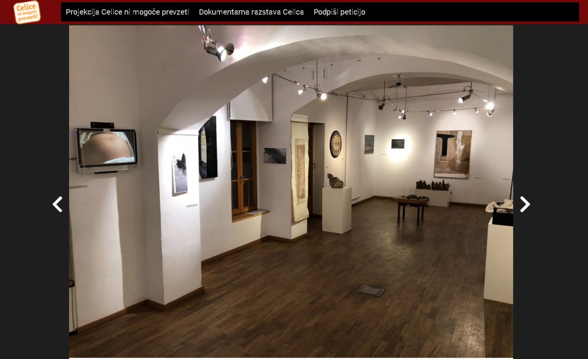 Celica mestu: UMETNIKI CELICI, exhibition of artists in the Srečišče Gallery, hostel Celica, Ljubljana, Dec. 2017 and Jan. 2018.